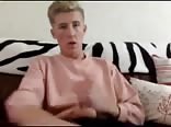 Cute smooth blonde wank on cam