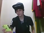 cute tattooed and smooth he masturbates on his bed