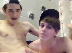 Cute teen sucks off his friend