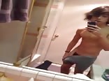 Cute white boy mirror reflects perfection...