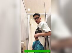 Cute young boy Jerks off between classes in school