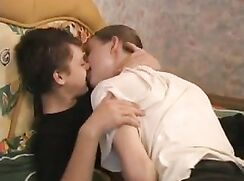 Cute young Russians having fun.