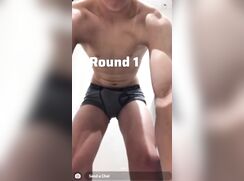 Cutest boy jerk and cum on snap