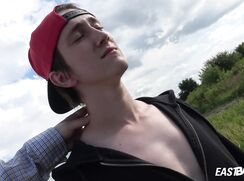 Czech twink boy Jaime Jakubowski with huge dick handjob
