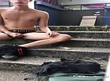 Danny jerks off in public boys porn