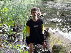 Dante jerking at the pond