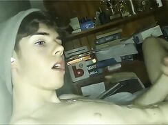 Dark Blond Green Eyes College Bro Wanks off in his dorm room - AI Enhanced