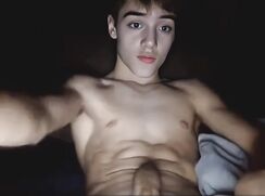 Dark Hair Shaved Muscle Guy wanks and cums - AI Enhanced