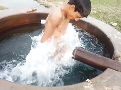 dasi swimming well at village