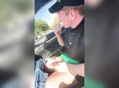 Delivery boy jerks off while working