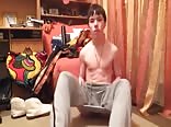 Dirty boy cums all over the carpet