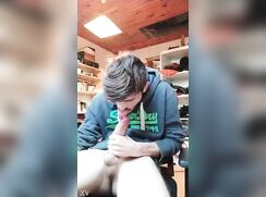 Dnz hung French lad self sucks