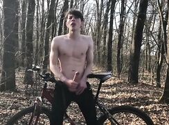 Dnz sexy cyclist wanks outdoors