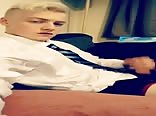 dressed up blond jerker