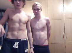 Drunk straight lads fucking around on cam for a girl