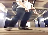 Dude beats off at train station and squirts a nice load boys porn