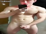 Dude blasts a nice load of cock juice on the mirror boys porn