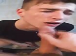 Dude blasts his roommates face with cock juice boys porn