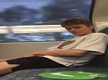 exhibitionist twink on the train