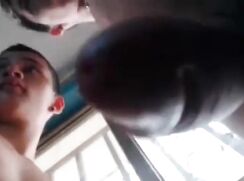 Exhibitionist wank at the window