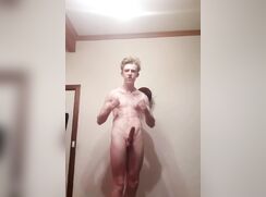 fit blonde flexing his muscles and his beautiful balls boys porn