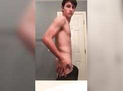 fit cute brunette wank show