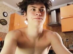Flexes shaved cock