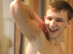 Flexing Twink cute solo boys porn