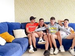 four Latins enjoy a boyparty