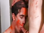 French twinks piss and facial cum