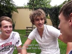 freshmen backyard three boys porn