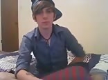 Gay boy and straight friend jerk off in bed