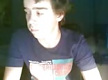 Gay boy porn wanks and cums on his desk