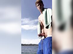Gay Twink Jerks and Cums Outdoors 109