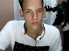GBT Hot Blond Guy strips and jerks his uncut cock boys porn - AI Enhanced