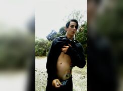 GBT Hot guy wanking in the outdoors - AI Enhanced Boys Porn