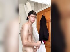 Getting off before his shower