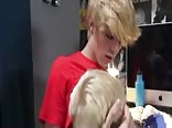 Golden haired boys sucking and fucking
