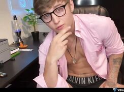 Gorgeous Blond Boy Loves Putting Dildo Up His Pink Hole