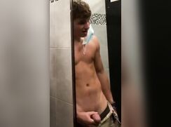 Guy jerks off public cum solo porn