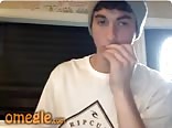 Hairy jock jerks off and gets interupted