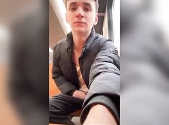 Handjob while traveling