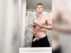 Handsome stud jerks and gets caught by his father