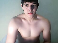 He cums on his muscular abs boys gay porn - AI enhanced
