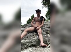 Horny at the waterfall