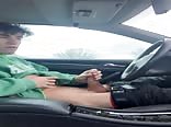 Horny David hung boy car jerk-off porn tube