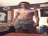 horny jock porn boy strips to show off