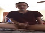 Horny lad iphone wank