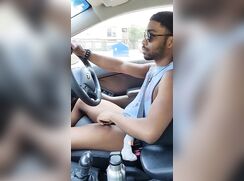 Horny stud wanks in his car boys porn