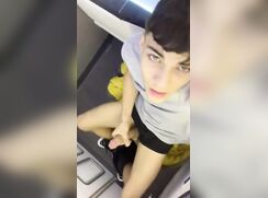 Horny Twink Cums on his Flight